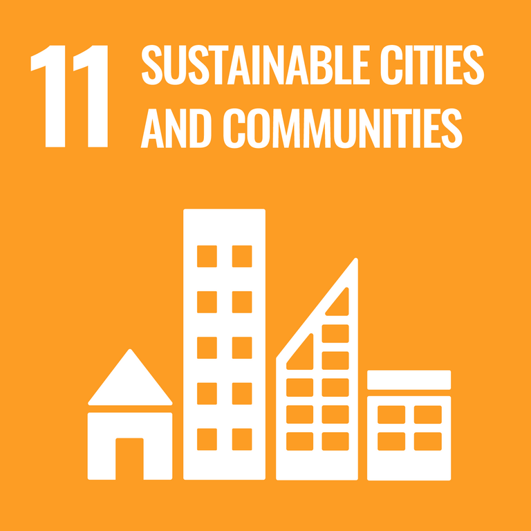 <b>SDG11 – NACHHALTIGE STÄDTE UND GEMEINDEN</b><br>Stadte und Siedlungen inklusiv, sicher, widerstandsfahig und nachhaltig gestalten