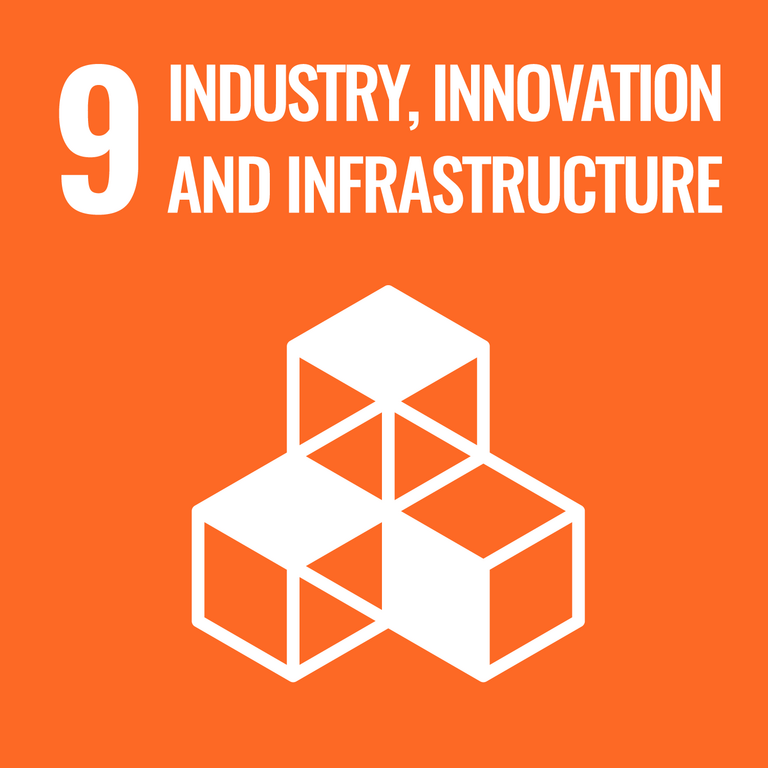 <b>SDG9 – INDUSTRIE, INNOVATION UND INFRASTRUKTUR</b><br>Eine widerstandsfähige Infrastruktur aufbauen, breitenwirksame und nachhaltige Industrialisierung fördern und Innovationen unterstützen
